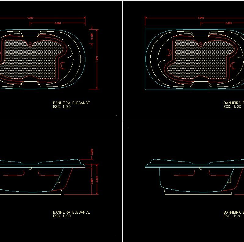 Bath Tub DWG Block for AutoCAD • Designs CAD