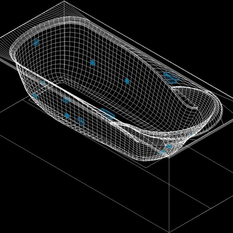 Bath Tub Goletain Acrylic 3D DWG Model for AutoCAD • Designs CAD