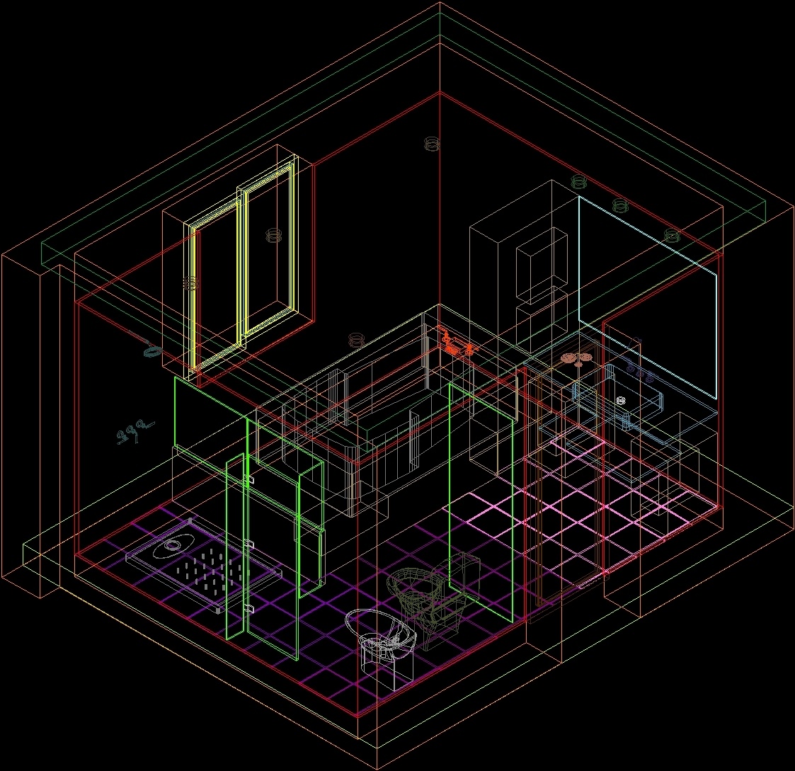 Bathroom 3D DWG Model for AutoCAD • Designs CAD - Bathroom 3D Dwg MoDel For AutocaD 498