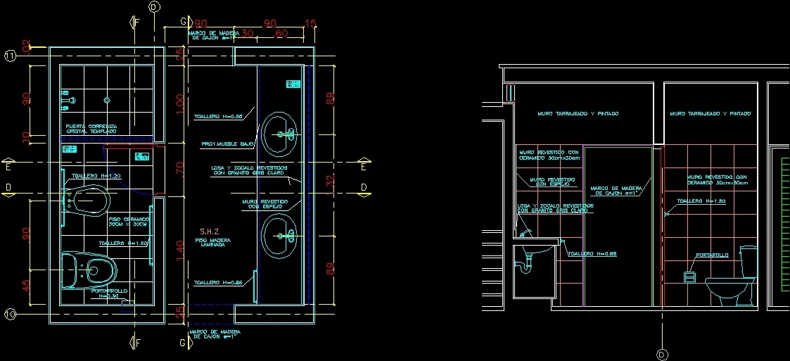 Bathroom - Bathroom   Dwg Section For AutocaD 626