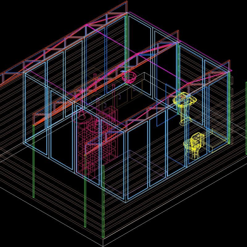 Bathroom By Zones 3D DWG Elevation for AutoCAD • Designs CAD