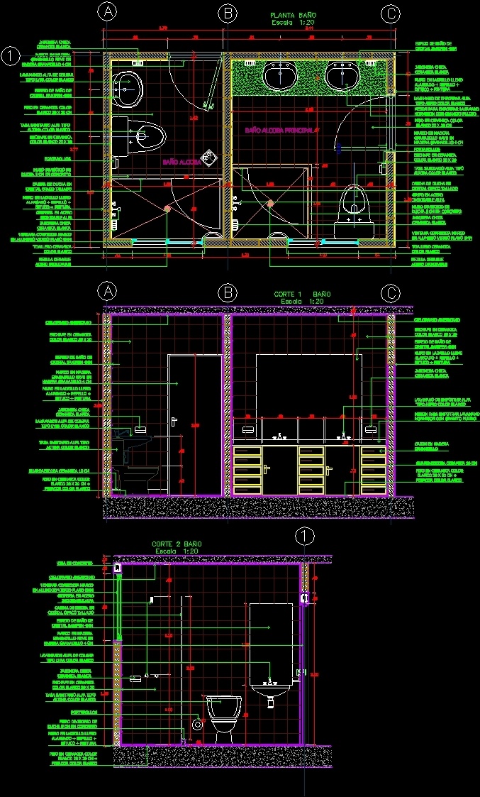 Bathroom Details DWG Detail for AutoCAD • DesignsCAD