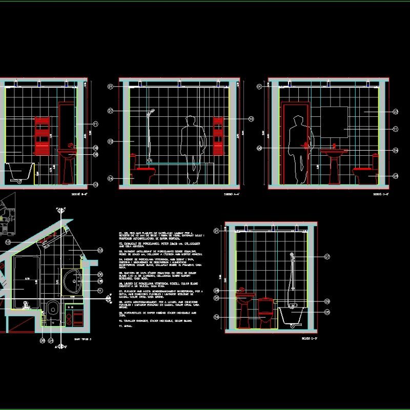 Bathroom Details DWG Section for AutoCAD • Designs CAD