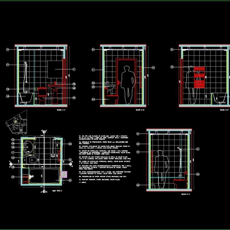 Bathroom Details DWG Section for AutoCAD • Designs CAD