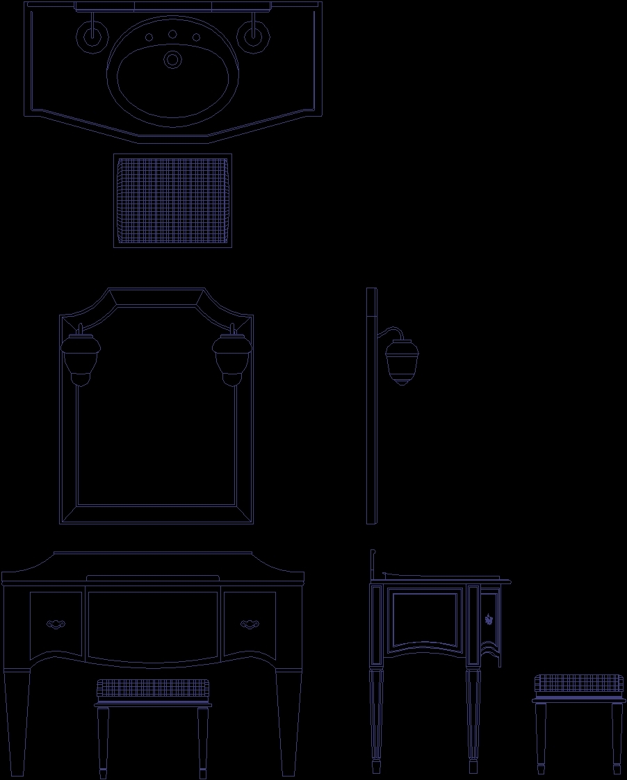 Conception de salle de bains avec AutoCAD - Bathroom Furniture Dwg Block For AutocaD 872