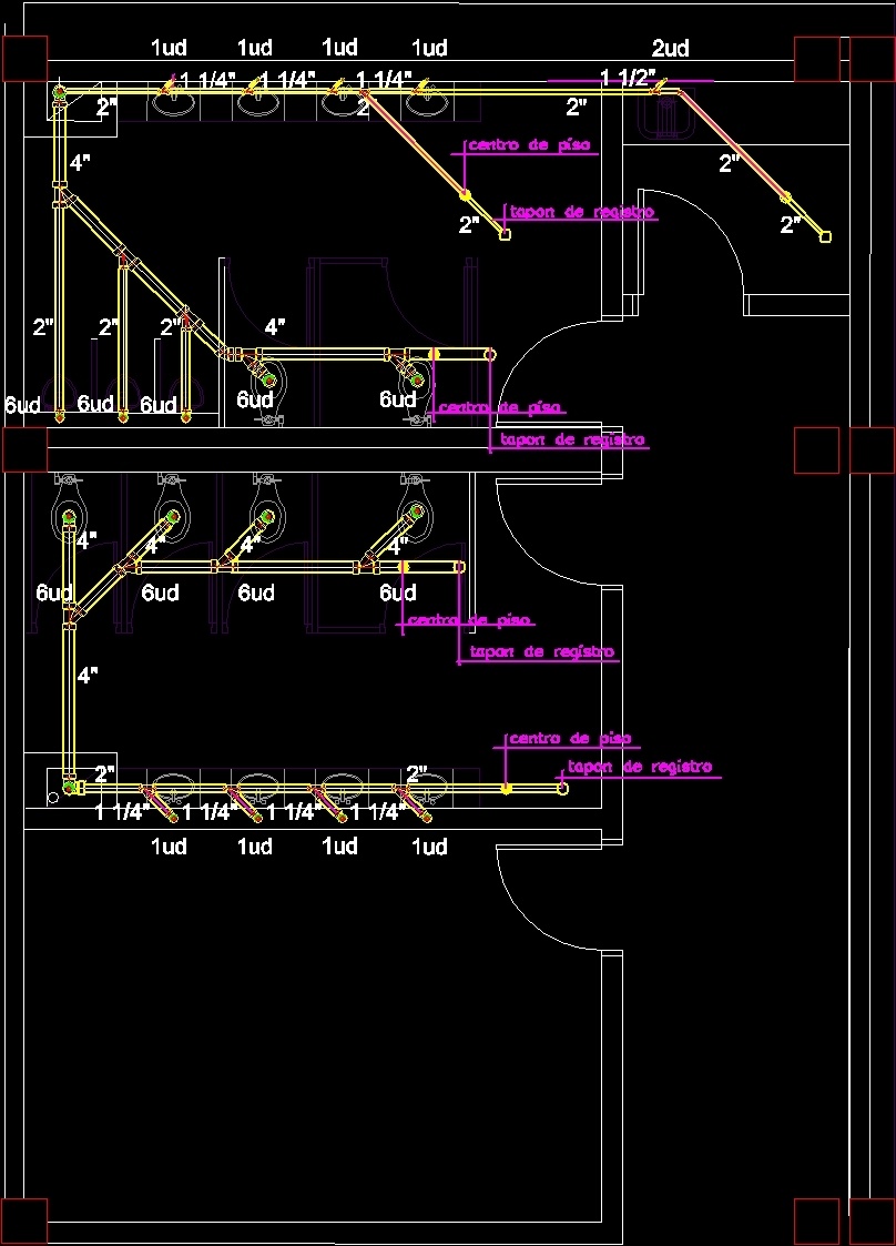 Bathroom Plumbing DWG Detail for AutoCAD Designs CAD 