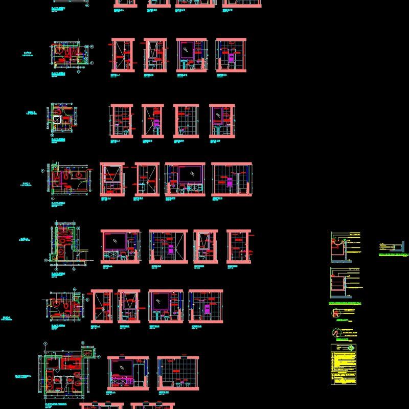 Bathrooms And Details DWG Section for AutoCAD • Designs CAD