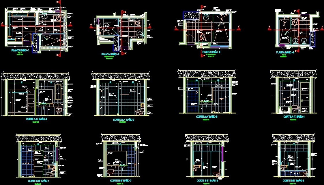 Планы общественных туалетов dwg