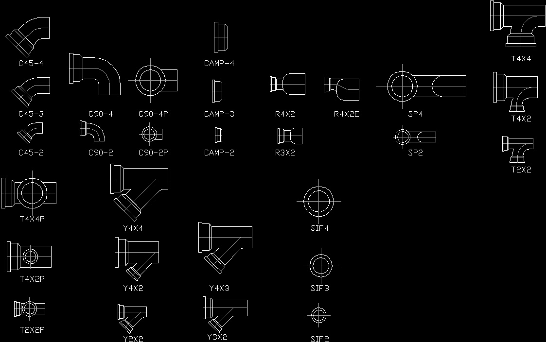 Blocks Sanitary Connections 2d Dwg Detail For Autocad • Designs Cad 4273