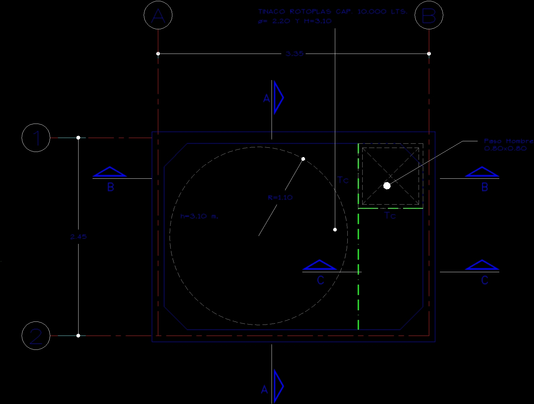 Cistern Tank DWG Detail For AutoCAD • Designs CAD