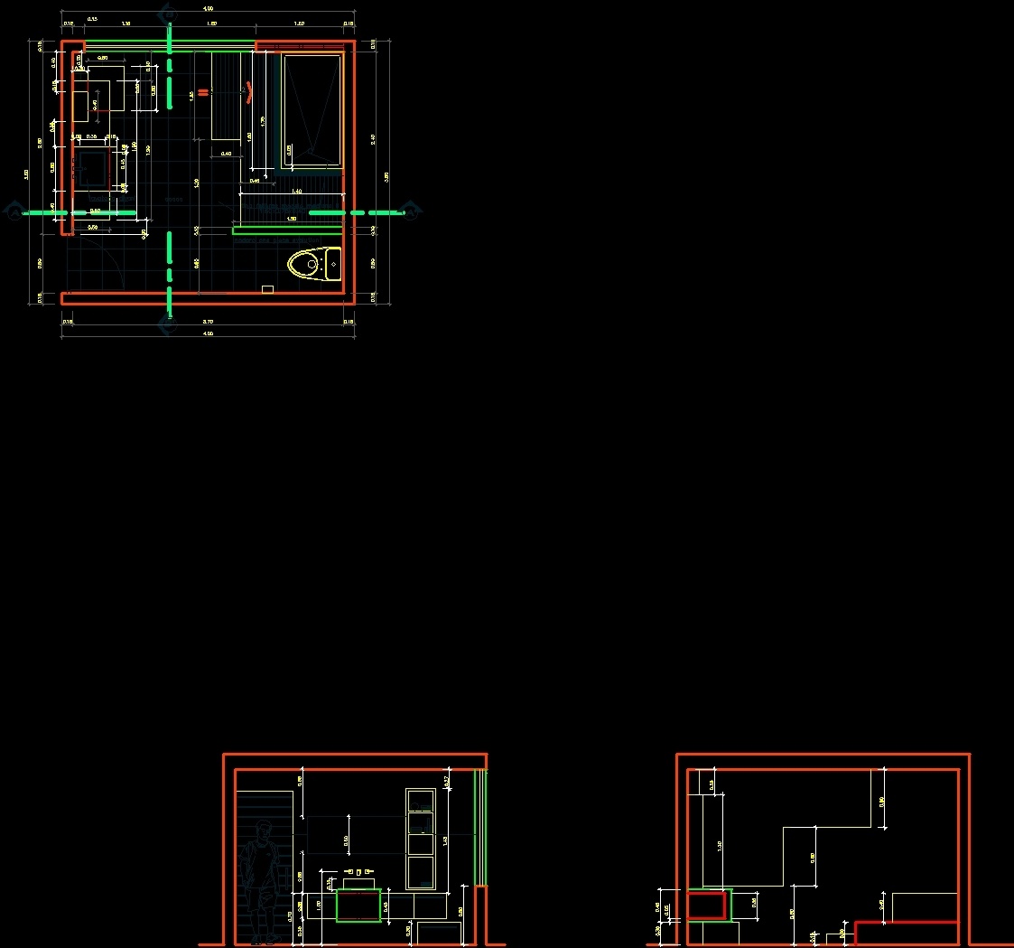 Detail Bathroom DWG Section for AutoCAD • Designs CAD - Detail Bathroom Dwg Section For AutocaD 383