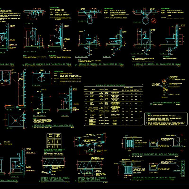 Details Sanitarys And Hydraulic Dwg Section For Autocad • Designs Cad 1820