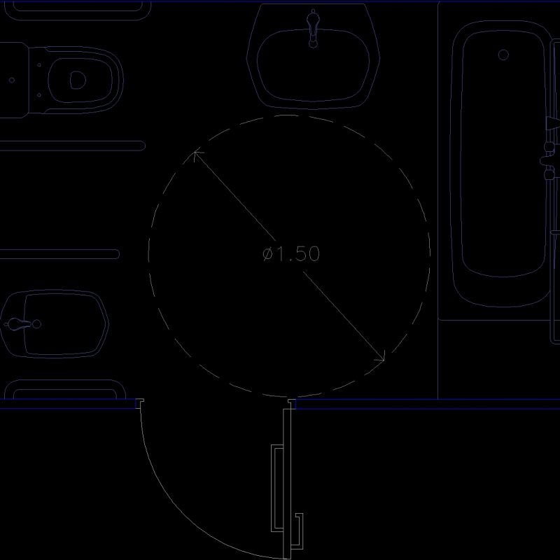 Disabled Bathroom 2D DWG Block for AutoCAD • Designs CAD