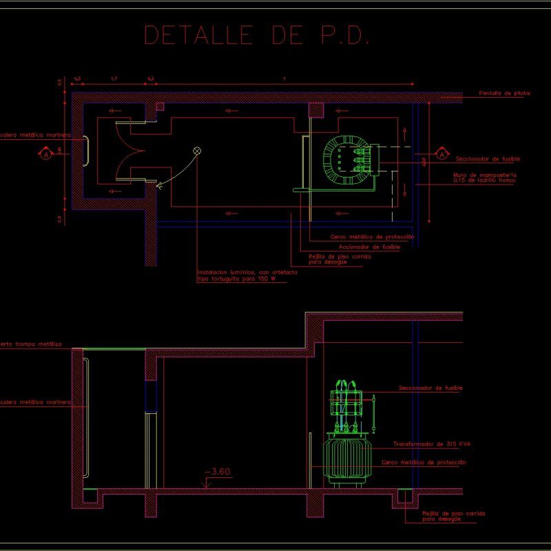 Distribution Post DWG Section for AutoCAD • Designs CAD