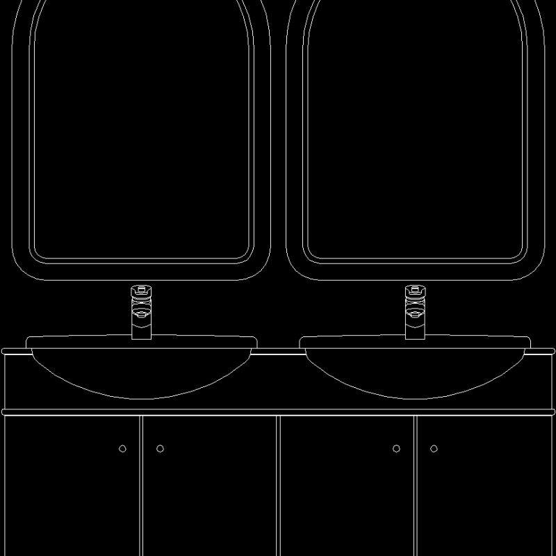Double Lavatory DWG Block for AutoCAD • Designs CAD