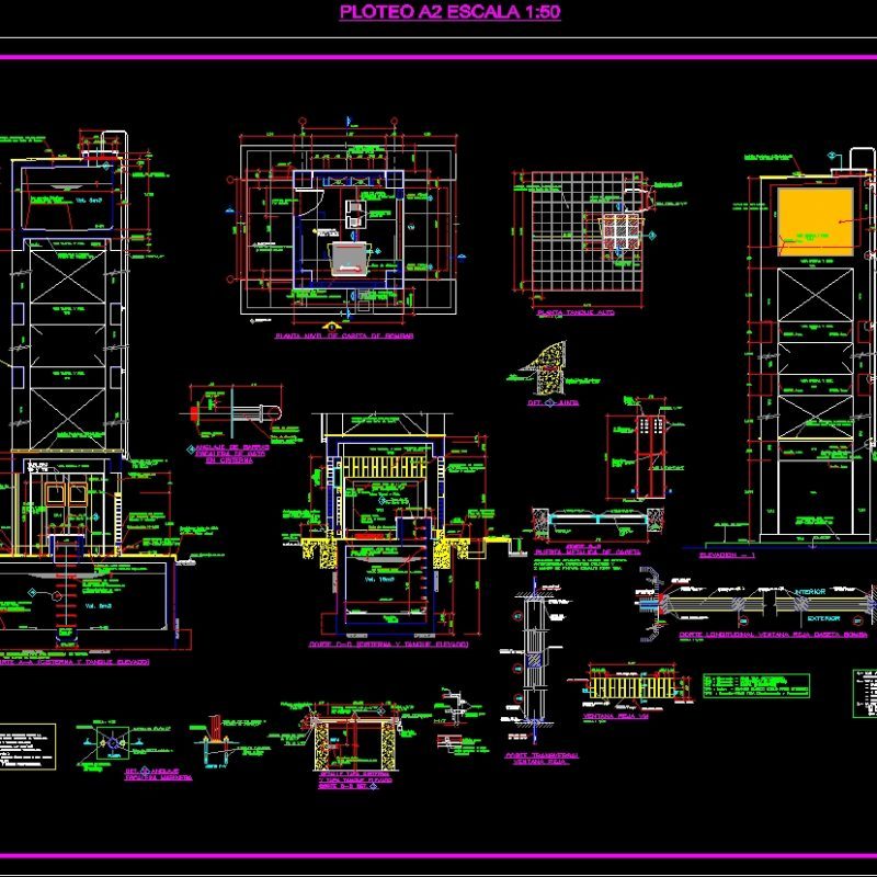 Elevated Tank And Cistern DWG Detail for AutoCAD • Designs CAD