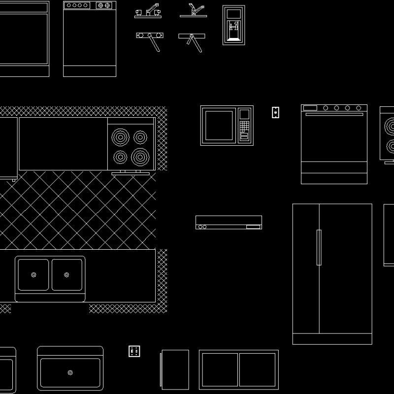 Equipo Cocina; (Kitchen) DWG Block for AutoCAD • Designs CAD