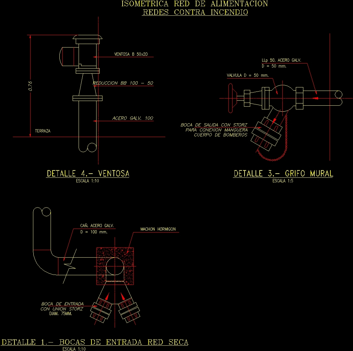 Fire Extinguisher Pipe DWG Detail for AutoCAD • Designs CAD