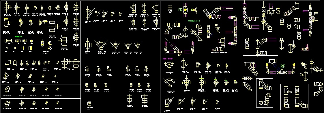 autocad blocks pipe sanitary fitting dimensions