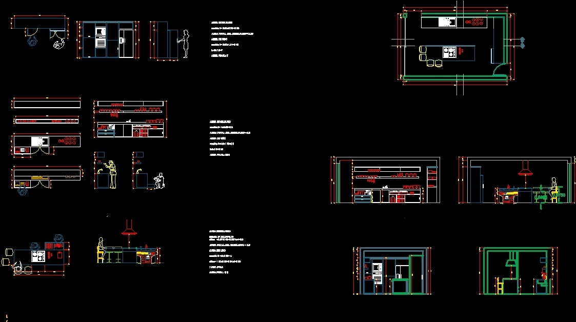 Functionality Kitchen Several Details Dwg Detail For Autocad • Designs Cad