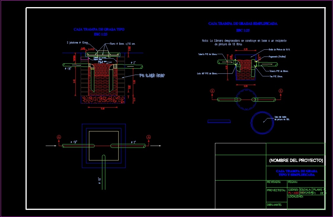 Grease Trap Box DWG Section for AutoCAD • Designs CAD