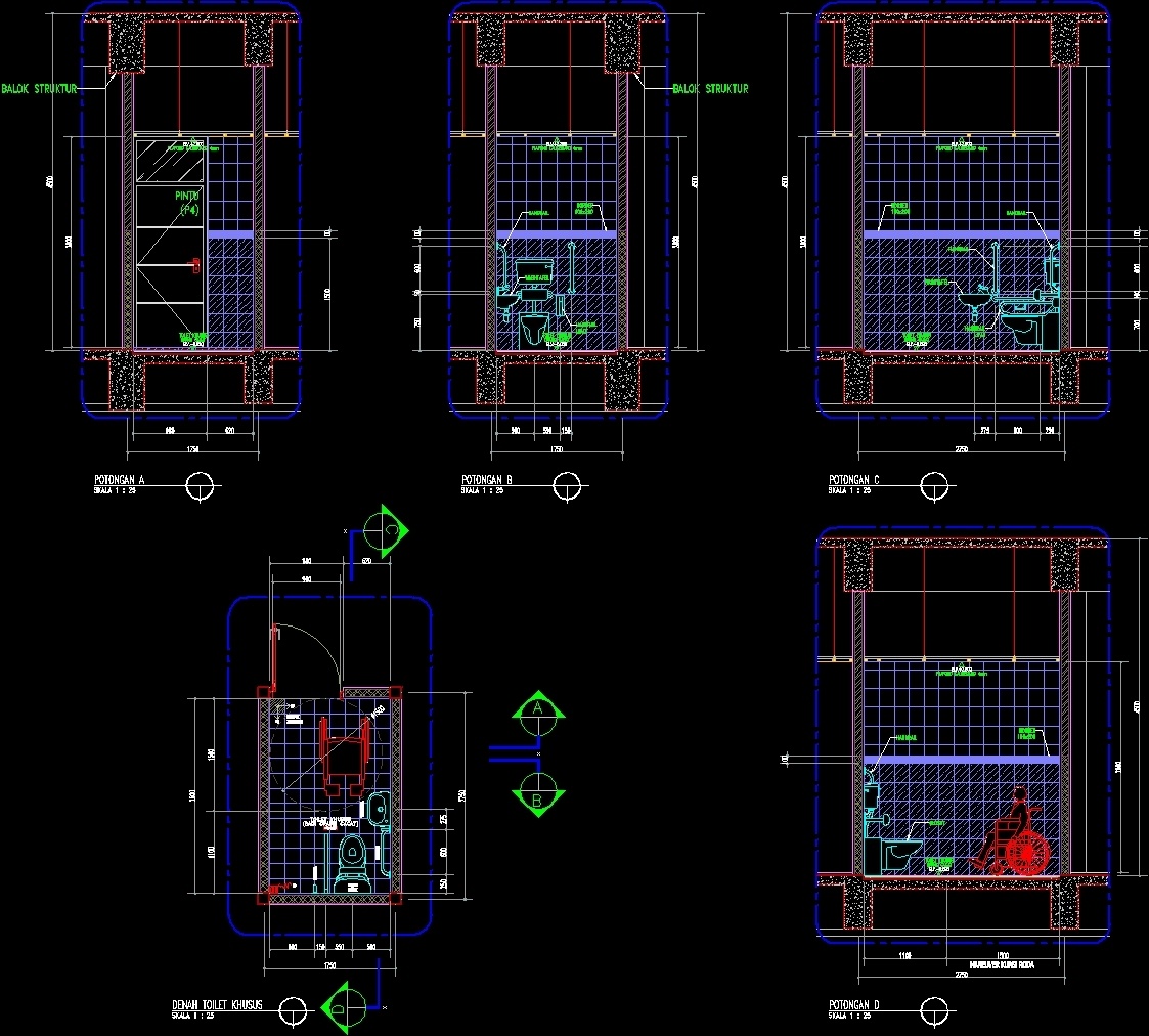 Indonesian Disable Toilet  DWG Block for AutoCAD  Designs CAD 
