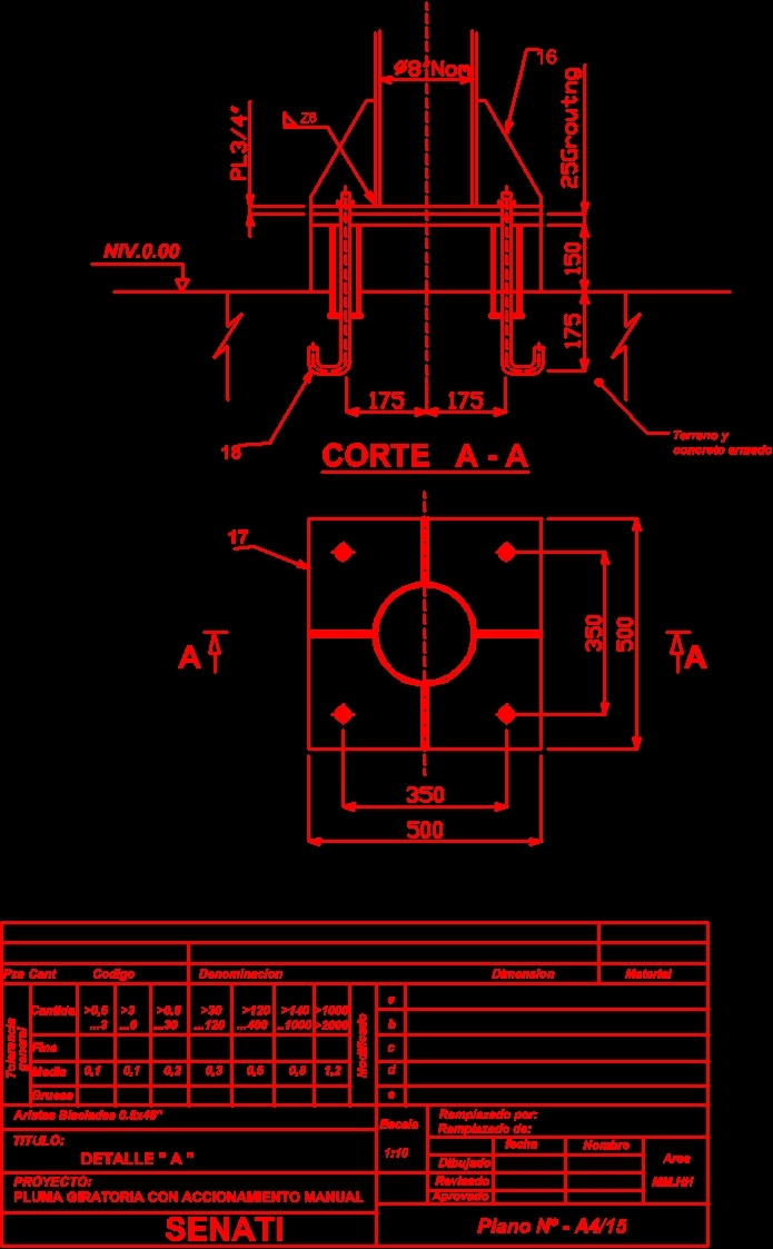 Jib crane cad drawing