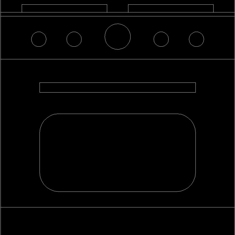 Kitchen Range With Hood DWG Block for AutoCAD • Designs CAD