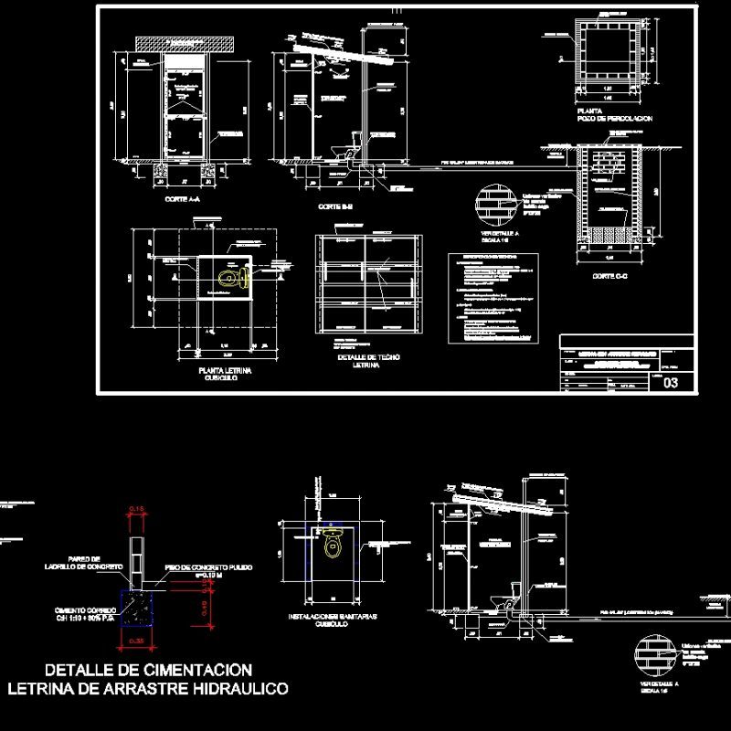 Latrines 2D DWG Detail for AutoCAD • Designs CAD