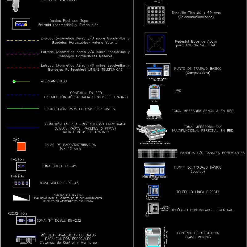 Legend Planning Telecommunications DWG Plan for AutoCAD • Designs CAD