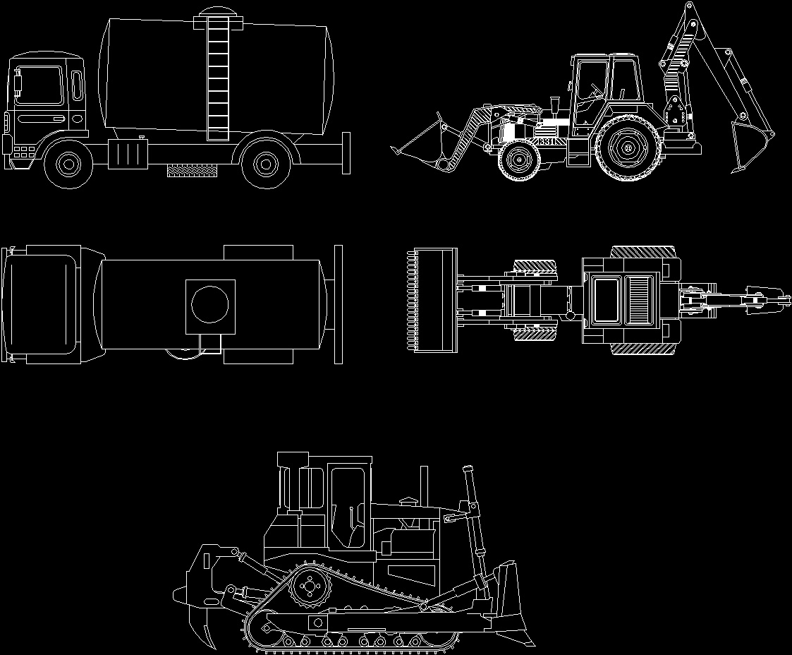 Экскаватор чертеж dwg