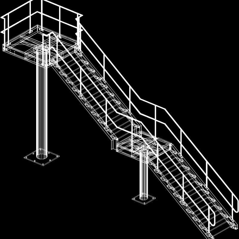 Metal Ladder 3D DWG Model for AutoCAD • Designs CAD