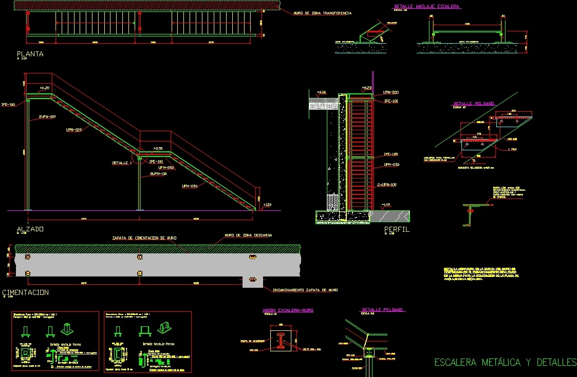 Steel Staircase With Metal Staircase Details Dwg Detail For Autocad 940