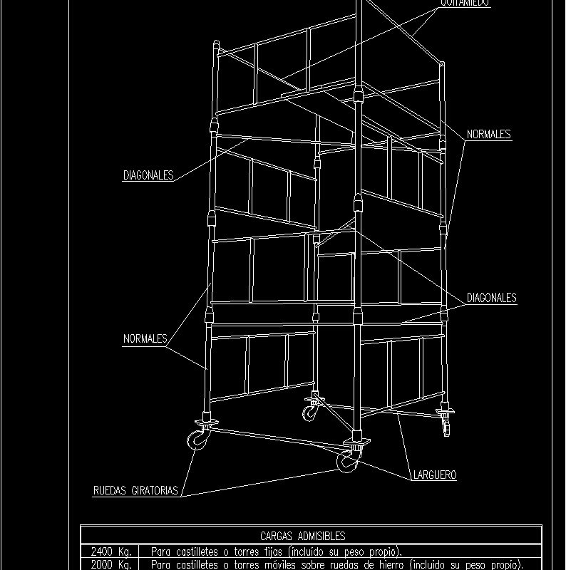 Mobile Scaffold Dwg Block For Autocad • Designs Cad