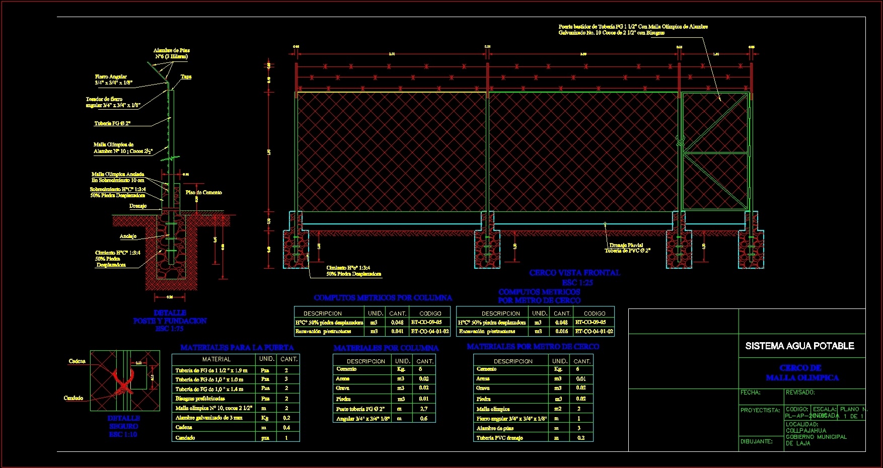 Olympic Mesh Fence DWG Detail for AutoCAD • Designs CAD