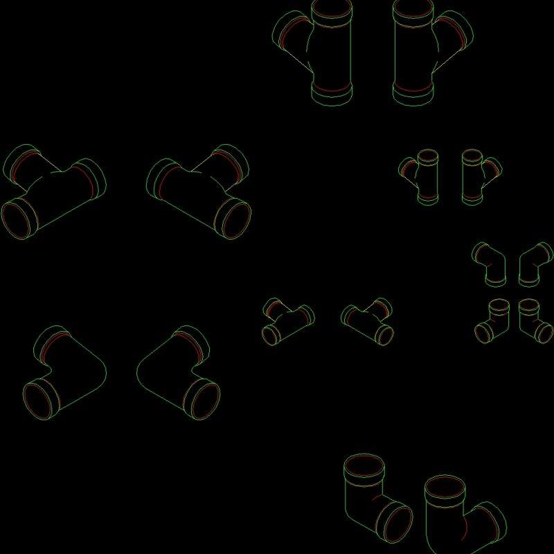 Pipe Fittings Isometric DWG Block for AutoCAD • Designs CAD
