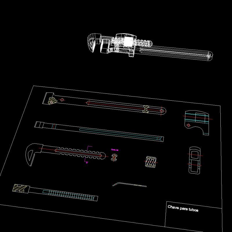 Pipe Wrench DWG Block for AutoCAD • Designs CAD