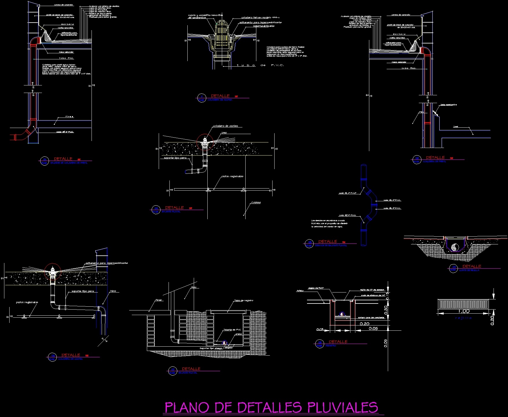 Pluvial Drainage DWG  Detail  for AutoCAD Designs CAD