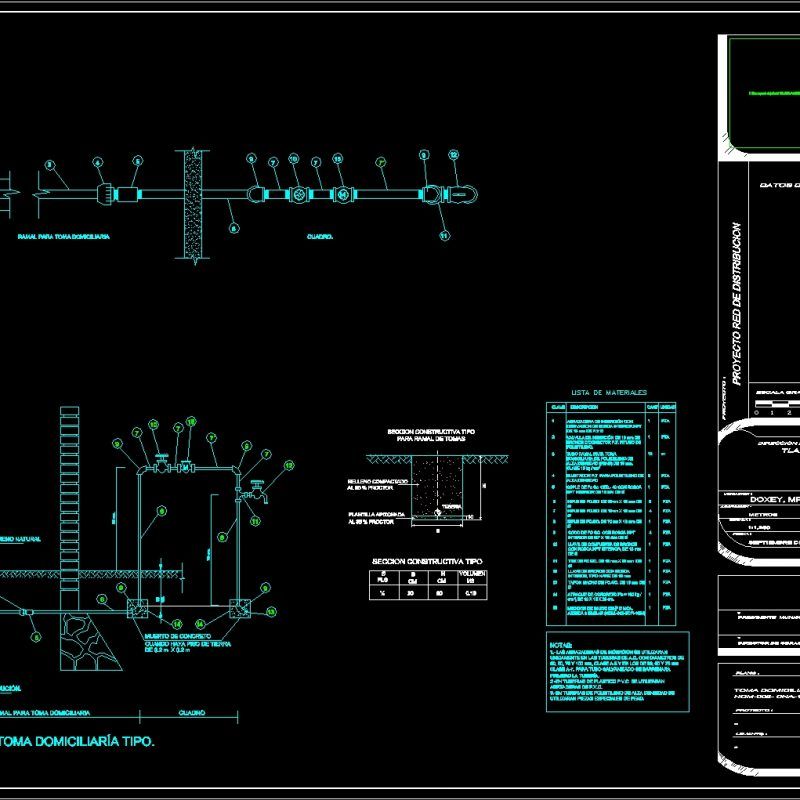 Potable Water Connection DWG Detail for AutoCAD • Designs CAD