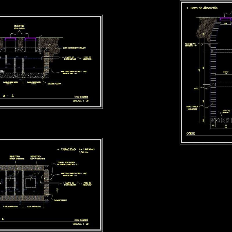 Pozo Y Fosa Septica DWG Detail for AutoCAD • Designs CAD