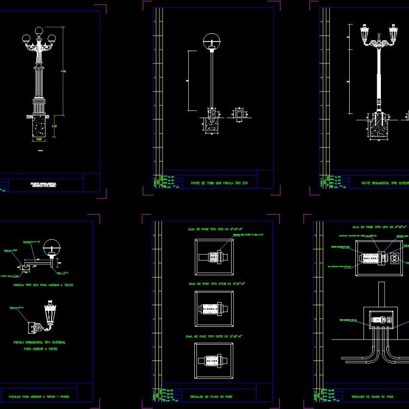 Public Lamps DWG Detail for AutoCAD • Designs CAD