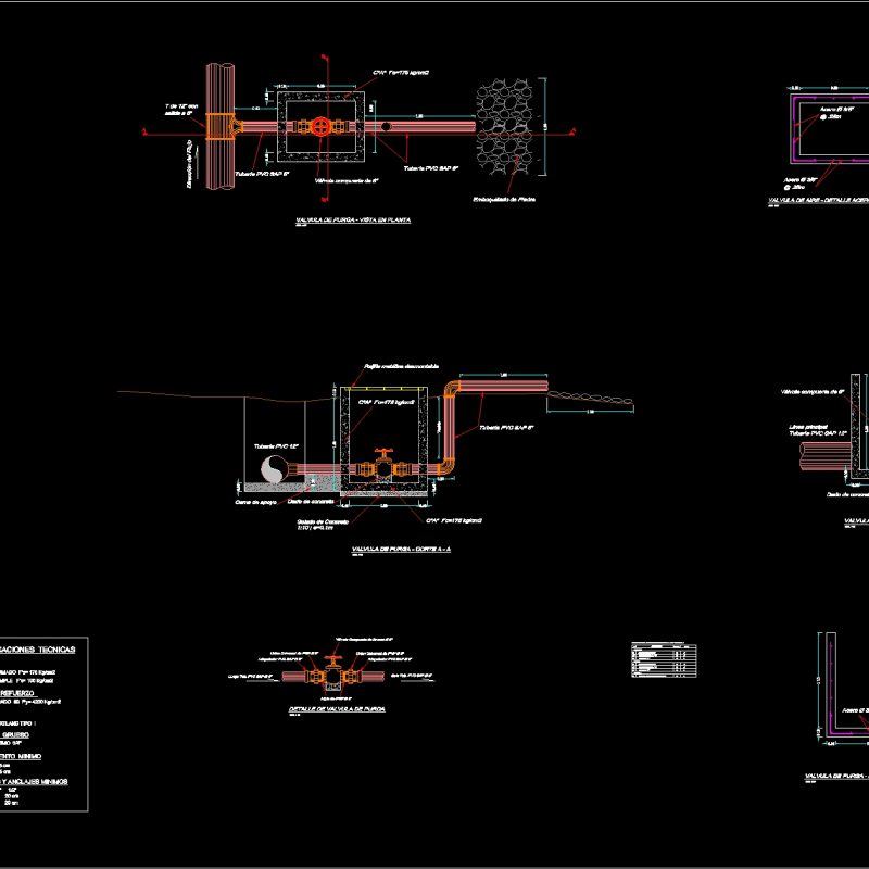 Purge Valve, Irrigation Chanel DWG Section for AutoCAD • Designs CAD