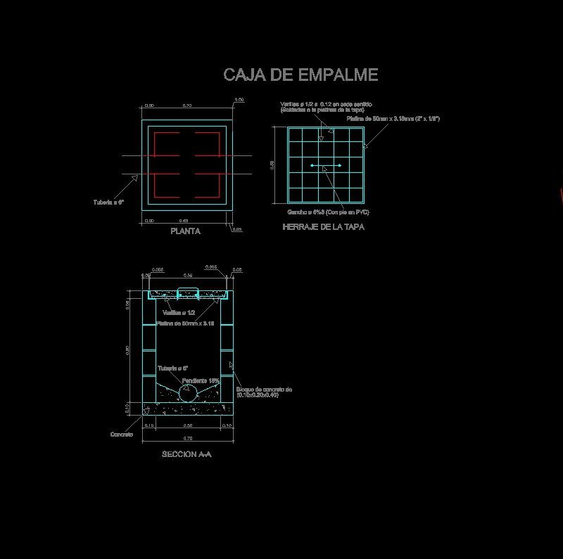 Safety Inspection, Splice Terminal Box And Manhole DWG Block for