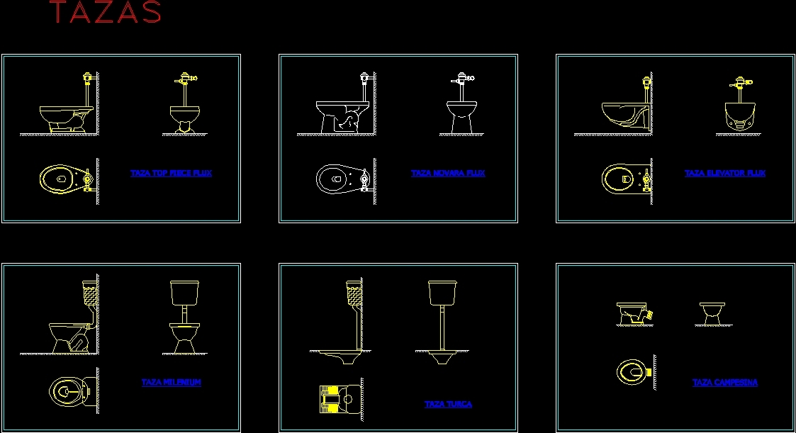 Sanitary( Toilet ) Cups DWG Block for AutoCAD • Designs CAD