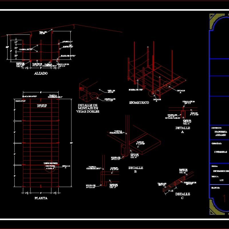 Scaffold DWG Block for AutoCAD • Designs CAD