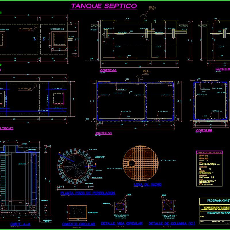 Septic Tank - Details DWG Detail for AutoCAD • Designs CAD