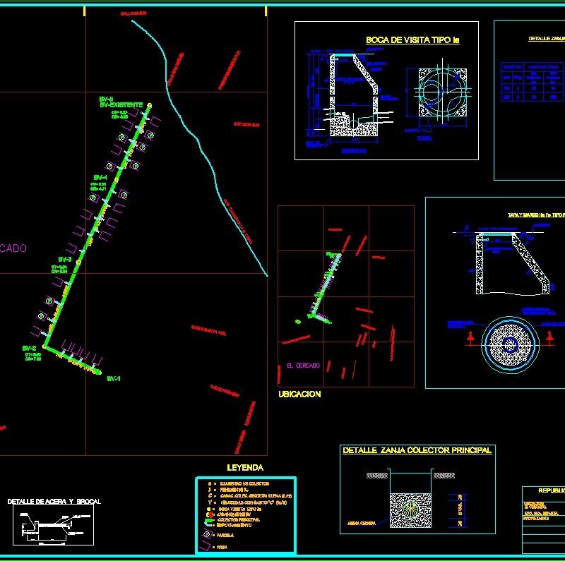 Sewers El Cercado DWG Detail for AutoCAD • Designs CAD