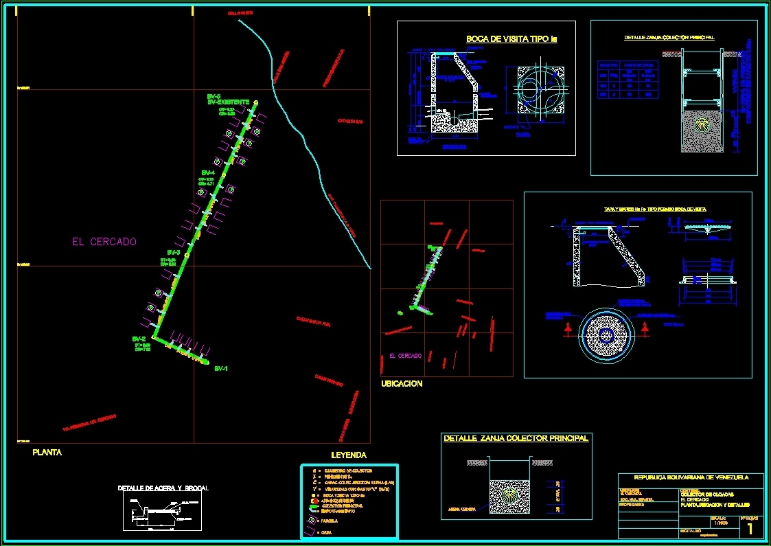 Sewers El Cercado DWG Detail for AutoCAD • Designs CAD