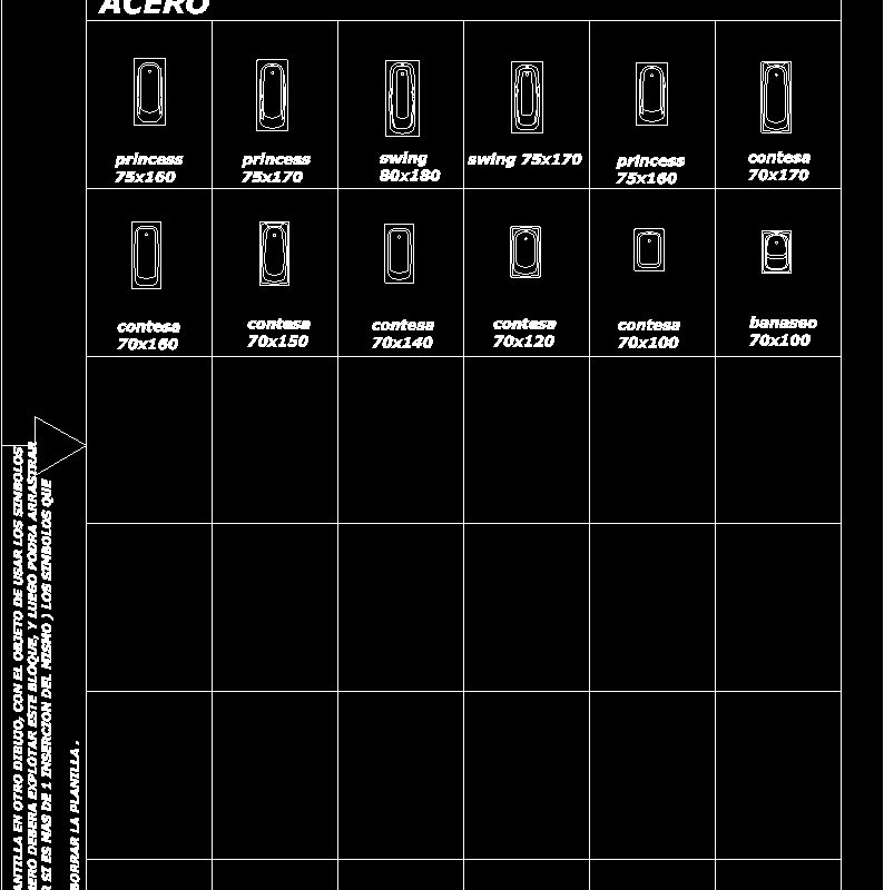 Steel Bathtubs Dwg Block For Autocad • Designs Cad