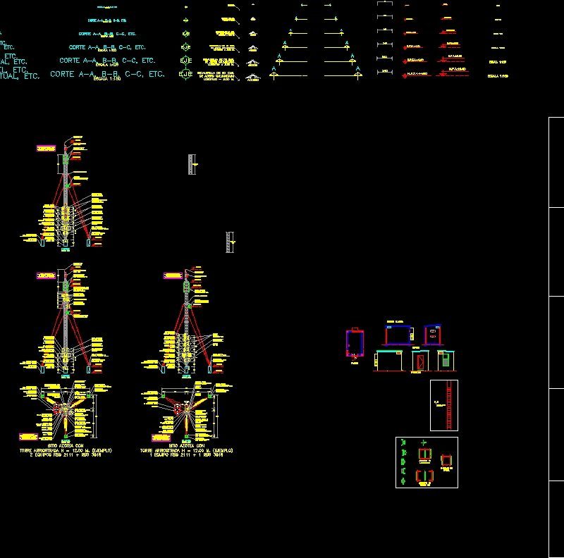 Telecommunication Tower Bracing DWG Plan for AutoCAD • Designs CAD